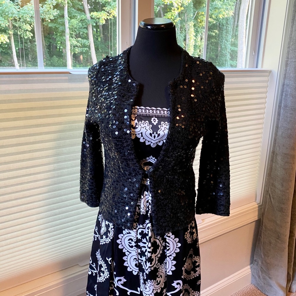 White House Black Market Sequin Cardigan Sz S